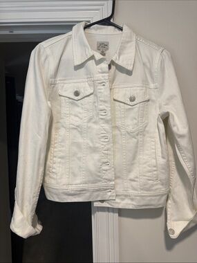 J. Crew White Denim Trucker Jacket